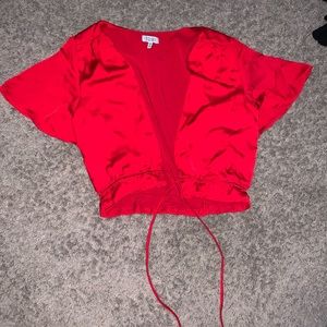 Tobi silk red top
